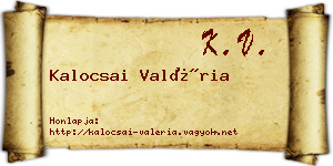 Kalocsai Valéria névjegykártya
