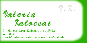 valeria kalocsai business card